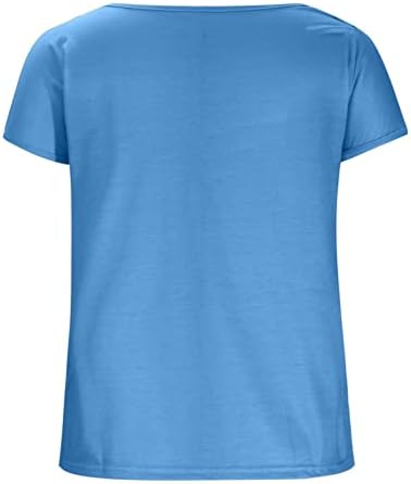 Senhoras 2023 V Neck Cotton Graphic Casual Blouse Camisa outono Summer Summer Sleeve Sleeve camiseta para meninas adolescentes