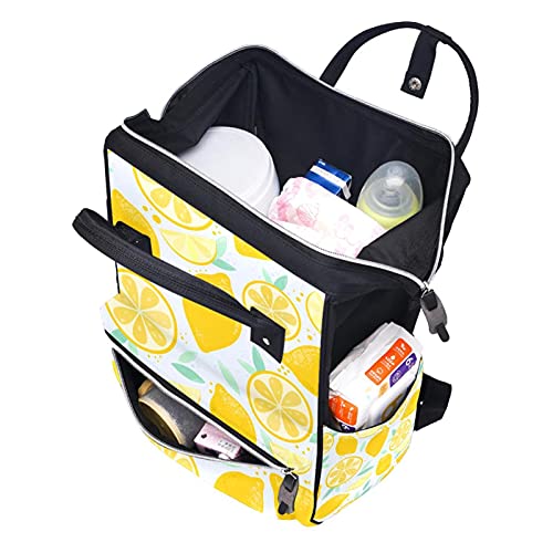 Sacos de frutas de frutas de frutas de limão amarelo cítricas Backpack Mummy Backpack de grande capacidade Bolsa de enfermagem