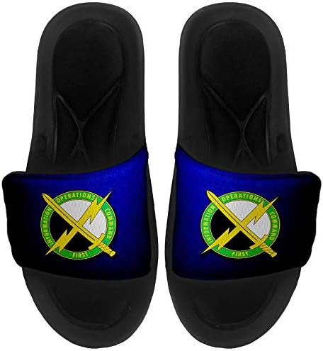 Sandálias/slides Slide -on -Slides para homens, mulheres e jovens - Infantaria do Exército dos EUA, Placa de Filial
