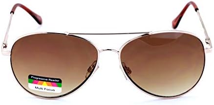 V.W.E. Droga de lágrima de metal Progressivo sem linhagem lê óculos Tri-Focal Readers Outdoor Sunglasses