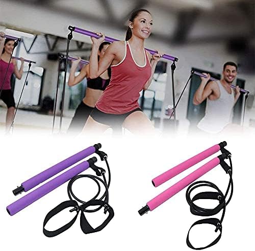 WYFDP Pilates Bust Bar Resistance Band Bar Home Gym Portable Pull Hastes Treino corporal Yoga Fitness Stretch Stick Bands Puller de corda