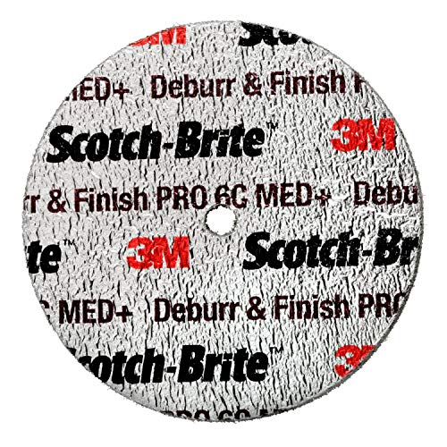Cubitron II Scotch-Brite Debur e Finish PRO Unitized Wheel, 3 em x 1/8 em x 1/4 em 6c Med+