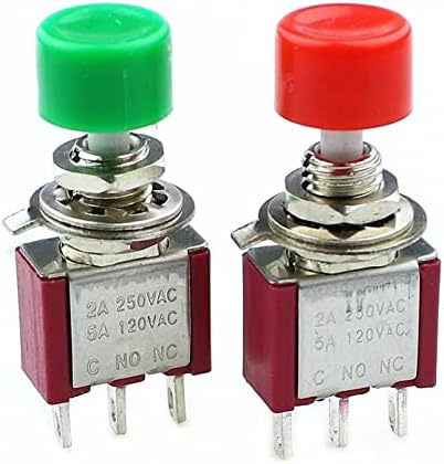 WTUKMO 1PCS AC 2A/250V 5A/120V 3 PIN SPDT MONTOLEMENTO MONTOMENTO Pushbutton Switch 1 no 1 nc