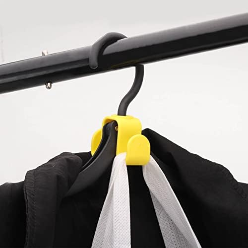 40 PCs Cabadinho de roupas de dupla face conector ganha o cabide de economia de armário para organizar roupas, amarelo/preto