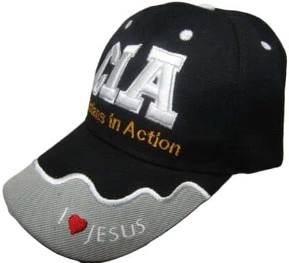 Cia Cristãos em ação Christian Black Hat Ball Cap I Love Heart Jesus