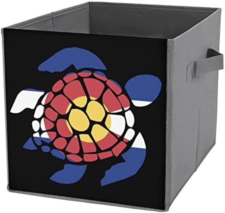 Tartaruga bandeira de caixas de armazenamento do Colorado Cubos Organizadores de tecido dobrável com alças Coscendo
