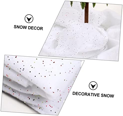 Bestoyard 1 folha Cobertores de férias Tree Village Wonderland Decorations Prop Só a decoração de festa branca Diy Glitter Top Top Big Decorativo Tapete Decorativo Cotoreiro Planta brilhante Porta e corredor de fotos