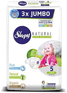 Soho | Seldy 3x Jumbo Natural Baby fraldas, feitas de algodão orgânico e extrato de bambu, conforto e secura definitivos, fraldas 72 contagem-tamanho 5 fraldas juniores, peso da criança 11-18 kgs,