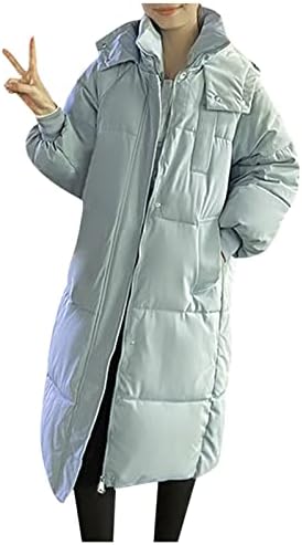 Narhbrg feminino de casaco de casaco longa do panorniz de puffer de puffer de inverno espessado com capuz comprido com capuz com