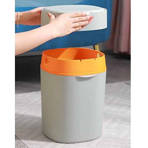 Lixo de cozinha lata de lata de lixo da prensa lata de lixo com cobertura, luxo criativo de cozinha lixo de plástico de papel cesto