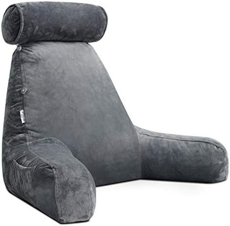 travesseiro de leitura de espuma ralada de Mittagong com rolo de pescoço destacável e travesseiro de backrest de cama grande para cama