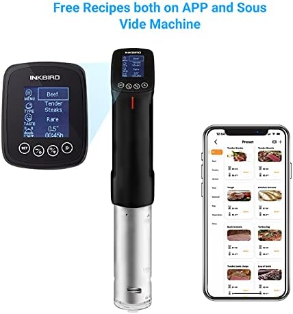 WiFi Sous-Vide-Machine e Vacuum Sealer Machine, Inkbird sous vide panela 1000W com receitas no App Precision Cooker