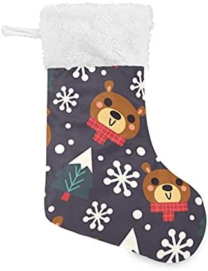 Bear árvore da árvore de neve meias de Natal grandes meias de natal para a sala de jantar da sala de jantar lareira de meias penduradas meias para decoração de festa de férias em família