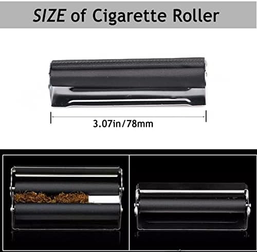 Vovcamls 78 mm de cigarro com tampa, máquina de cigarro de cigarro de metal de 78 mm com papéis de laminação