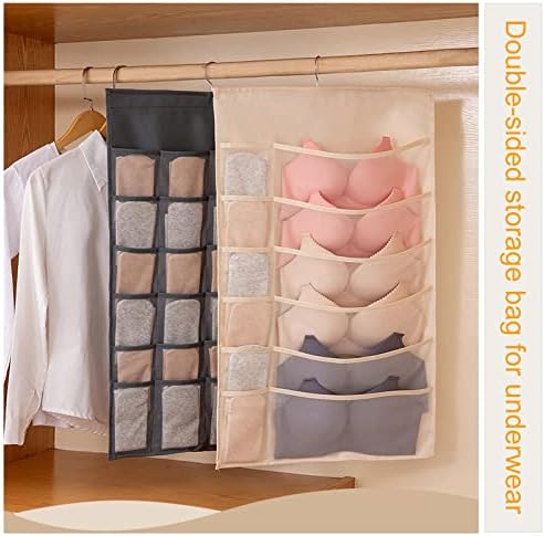 Roupa Organizador suspenso de roupas - bolsos de armazenamento de armário Mesh Bag Organizador de parede dupla para roupas