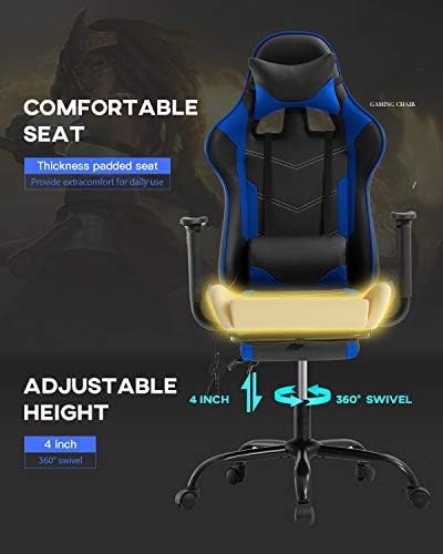 Cadeira de cadeira de jogo Cadeira de cadeira de escritório Massagem PU Cadeira de corrida de couro reclinável com