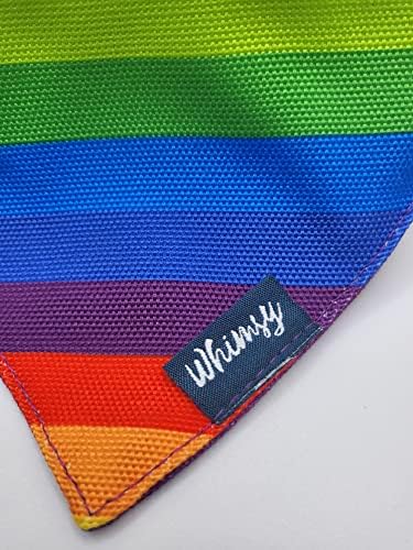 Doghaus Dog Bandana Collar, Coleção Whimsy, Rainbow Stripes, Pride)