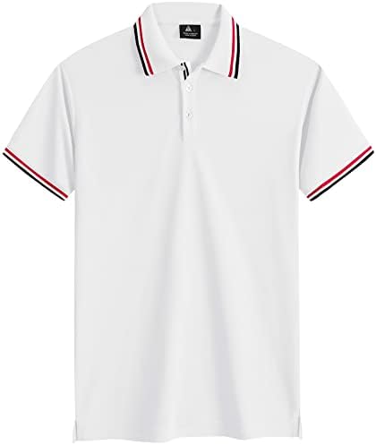 Minfunttu Men's Polo Shirt Slave Manga Camisas Polo de Golfe de Mustiça de Wicking