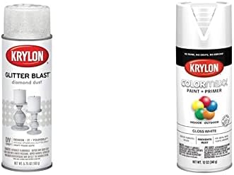 KRYLON K03804A00 BLAST GLITTER GLITTER GLITTER PAINT para projetos de artesanato, poeira de diamante, 5,75 oz & k05545007