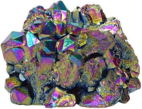 Harmonize Reiki Healing Crystal Rainbow Titanium revestido de cluster amostra natural