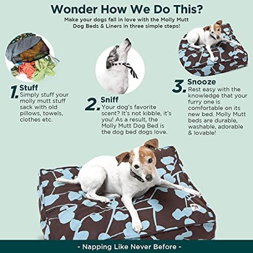 Capa de cama para cachorro Molly Mutt Medium a Grande - sua mão na mina de impressão - mede 27 ”x36” x5 '' - algodão - durável - respirável - sustentável - capa de cama de cachorro lavável para máquina de máquina
