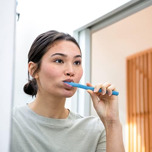 BOIE EUA escova de dentes fina - cerdas macias, bpa livre, perfeita para dentes sensíveis, escova de dentes macio e duradoura, reciclável e extra para adultos