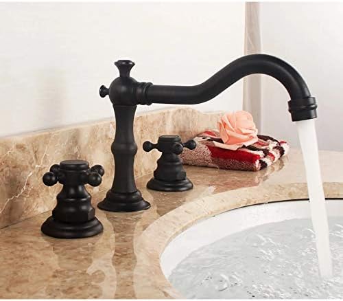 Óleo esfregado de bronze bronze banheira de deck 3 orifícios dupla maçaneta cruzada banheira de banheira pia de pia