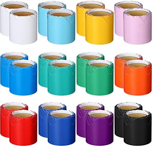 24 Bordas de bulletim de 24 rolls Defina a borda recortada Torda preta Branca azul amarelo Verde vermelho para escolar Boletim