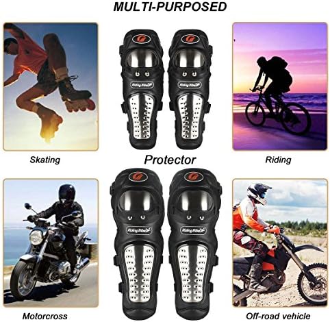 Motocicleta de joelheiras GES - 4pcs adultos liga a aço de aço motocicleta atv motocross cotovelo joelho shin guards protetor