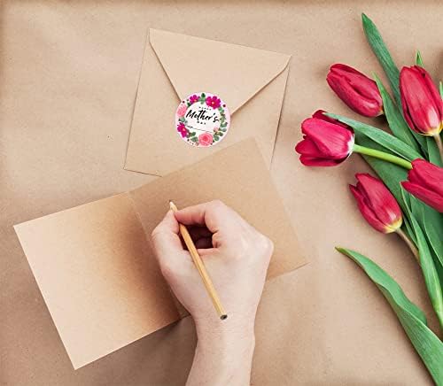 Petcee feliz dia das mães rótulos de presentes adesivos de 1,5 Floral Day das mães Tag Farthouse Flowers Rótulos Adesivos para presentes caixas de embrulho de envelopes cartões de focas Favorias de festa