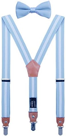 Deobox Suspenders for Boys & Bow Bush Set Ajustable com clipes fortes