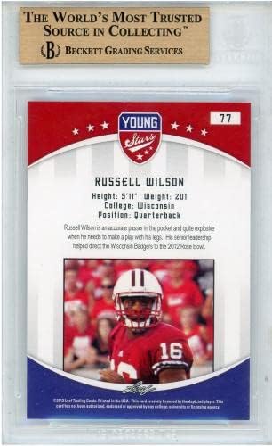 Russell Wilson Universidade de Wisconsin 2012 Leaf Young Stars Draft ROOKIE CART