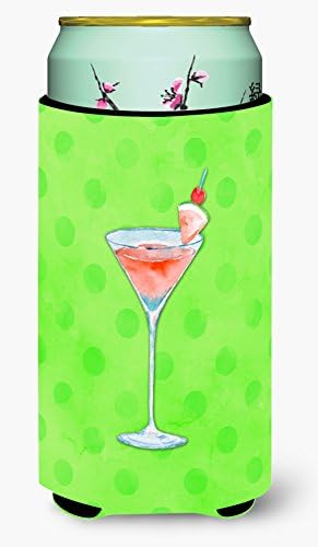 Tesouros de Caroline BB8215TBC Summer Martini Polkadot Garoto Alto Hugger, lata de manga mais fria Machine lavável bebida