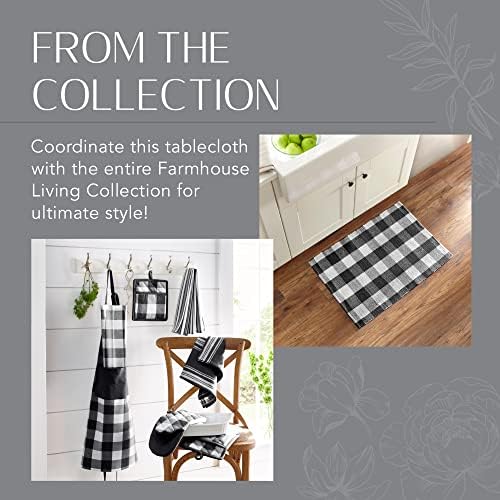 Elrene Home Fashions Farmhouse Living Buffalo Check Tocleth, 60 x 120, preto/branco