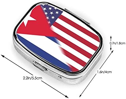 American Flag and Cuba Flag Square Mini Box Box Revelsion Medicine Compartamentos Organizador Case portátil de pílula