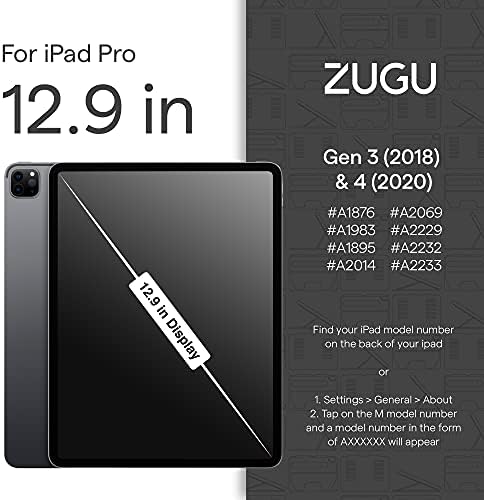 Protetor de tela da caixa Zugu para iPad Pro 12.9 3rd/4th/5th/6th Gen - filme resistente a arranhões de vidro temperado -