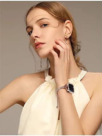 Bling Band Compatível com Fitbit Versa 3/ Fitbit Sense for Women, substituição de pulseira de metal de aço inoxidável para Fibit