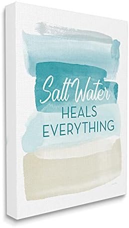 Stuell Industries água salgada cura tudo o ombre de praia macia, projetada por Linda Woods Canvas Wall Art, azul