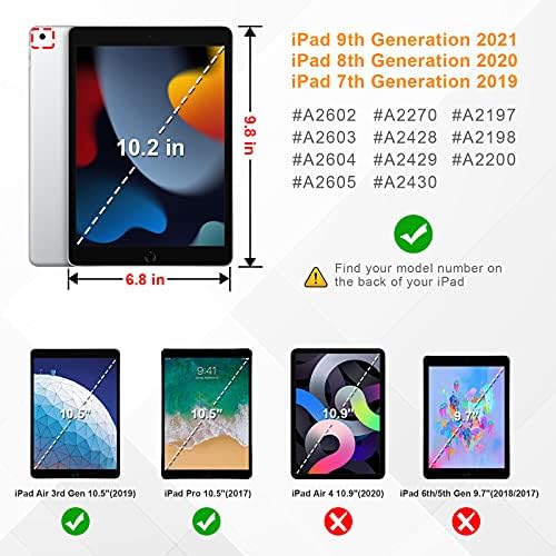 Caso Fintie Kids para iPad 9/8 / 7th Generation - Caixa de suporte leve à prova de choque, também Fit iPad Air 3 10.5 2019 &