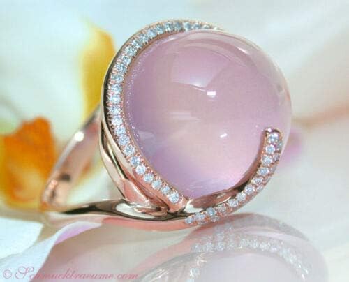 Jóias aura lindas mulheres rosa moonstone gemstone ring 18k rosa ouro cheio sz 6-10
