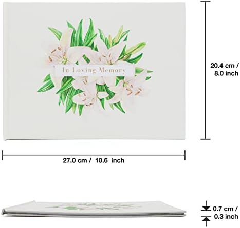 Livro de convidados funerários da Customoffi para Memorial Service Registry com capa dura e páginas em branco para foto,