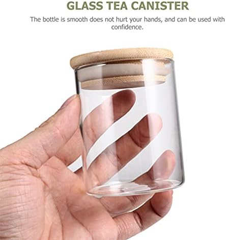 Recipiente de farinha de vidro de hemotão 3pcs vidro alimentos jarra de doce jarra de doces transparente recipiente