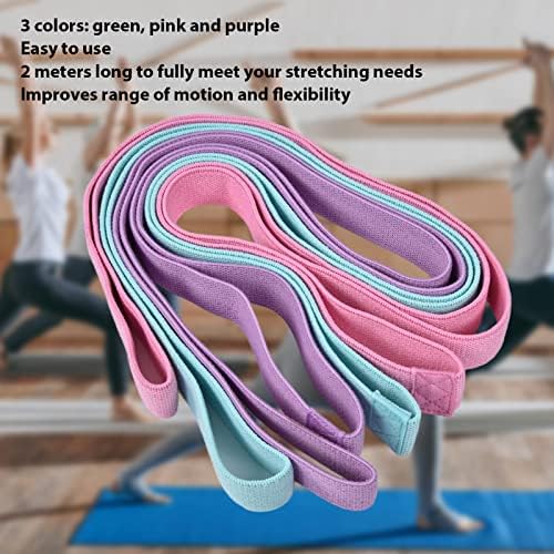cinta de yoga de pllaaobo, cinturão de yoga 3 cores elástica banda de resistência de fitness para ginástica de dança Taekwondo Pull -ups agachamento de 6,5 pés