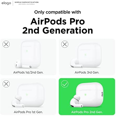 ELAGO [4 pares] Capas de ganchos de orelha Compatíveis com AirPods Pro 2 - fones de ouvido compatíveis com AirPods Pro 2ª geração,