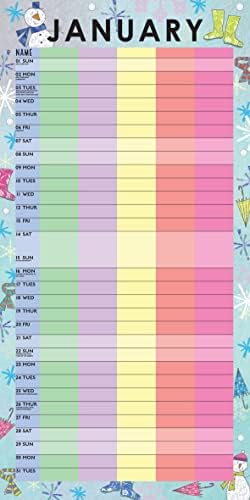 2023 Organizador da família 12 meses Calendário de parede. Planejador de programação semanal e diário mensal, planejador