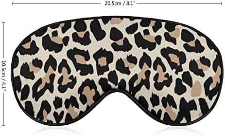 Máscara do sono com padrão de leopardo máscara ocular portátil macia com cinta ajustável para homens mulheres