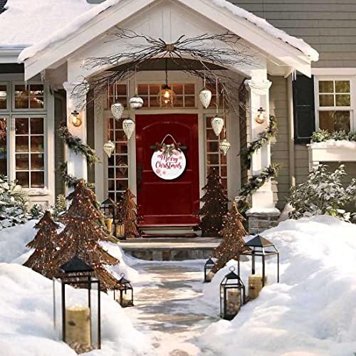 Sokomurg Christmas Salting Sign, decoração interna ao ar livre, cabide da porta Decoração de madeira placar, para o Natal de inverno