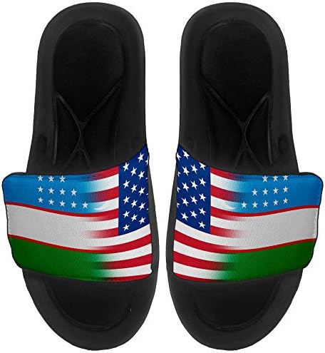 Sandálias/slides Slide -on -Slide para homens, mulheres e jovens - bandeira do Uzbequistão - Uzbequistan Flag