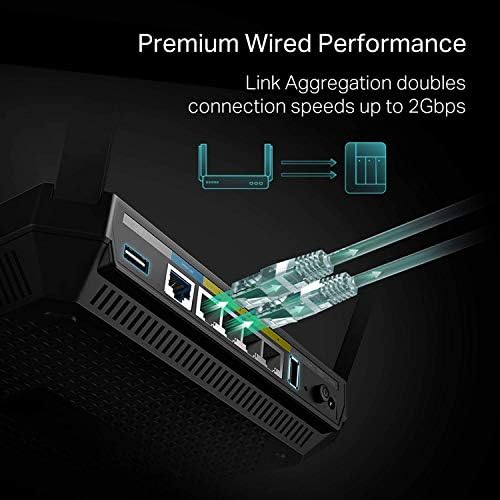 TP-Link AC4000 Tri-Band WiFi Router -Mu-MIMO, servidor VPN, CPU de 1,8 GHz, portas de gigabit, formação de feixe, agregação de link