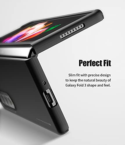 Caso de Fard de Gobes Compatível com Galaxy Z Fold 3, Ultimate Slim Pocket Pocket Felics Finned Design tipo veludo acabamento